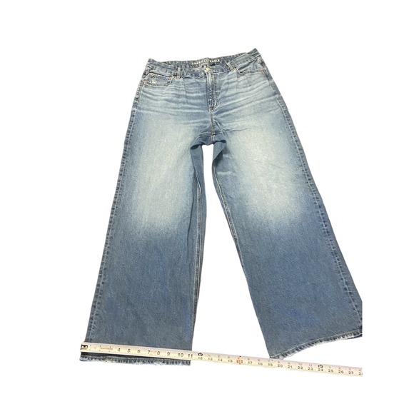 American Eagle Curvy Super High Rise Baggy Straight Jeans Womens 16 Reg - Picture 6 of 9